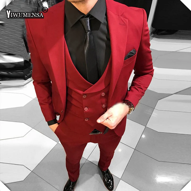 mens burgundy suit style