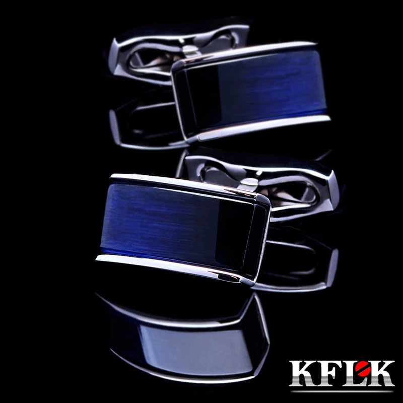 KFLK Jewelry shirt cufflinks for mens Brand buttons cuff links Blue black gradual gemelos High Quality abotoaduras guests-animated-img
