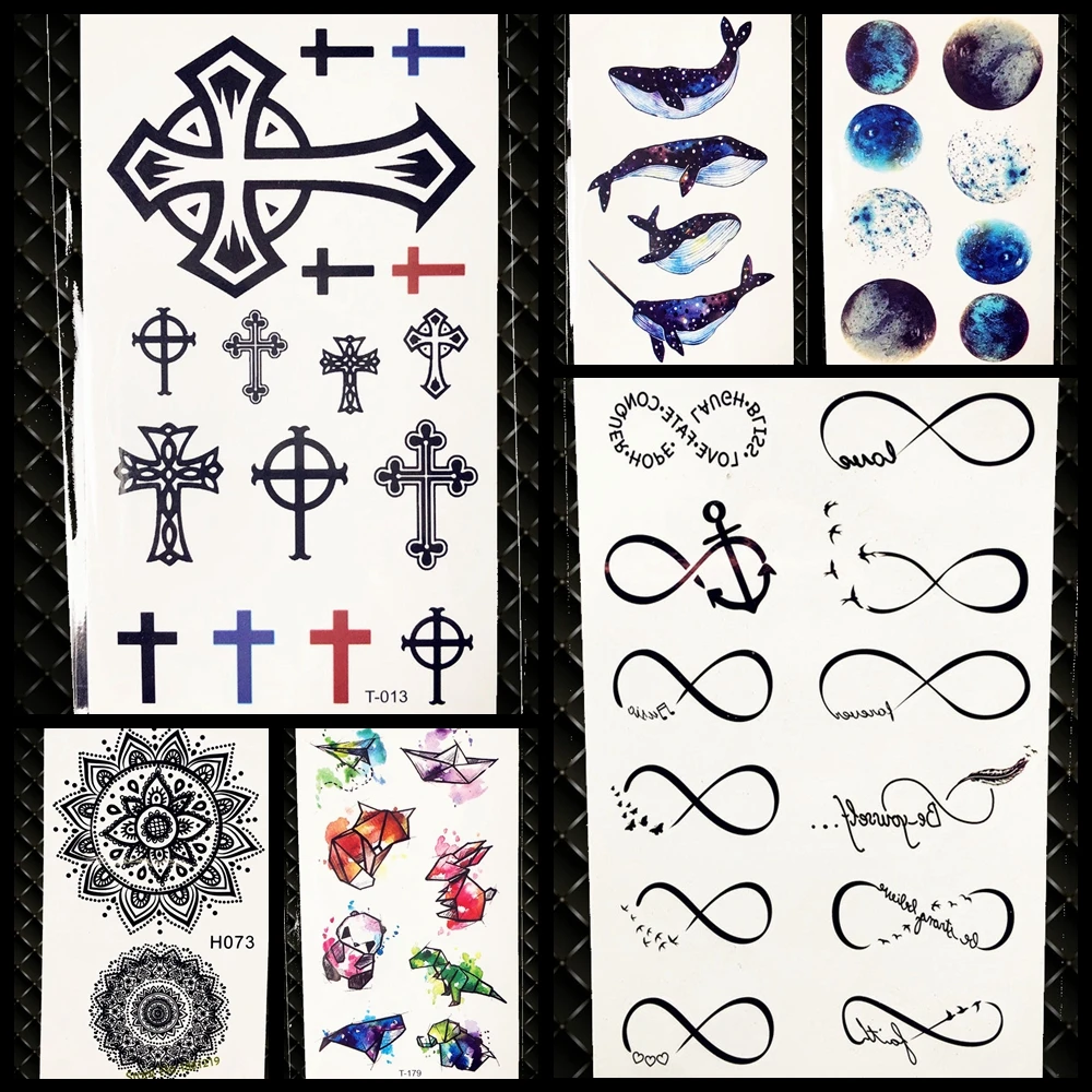 Купить Татуировка и боди-арт | Sex Temporary Tattoo For Man Woman GYF-001  Small Cross Design Waterproof Tattoo Stickers Makeup Maquiagem Finger Cute