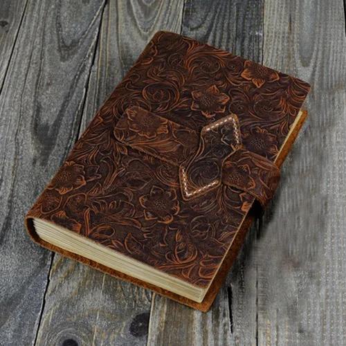 Thick Genuine Leather Journal Book Blank Paper Sketchbook Hand