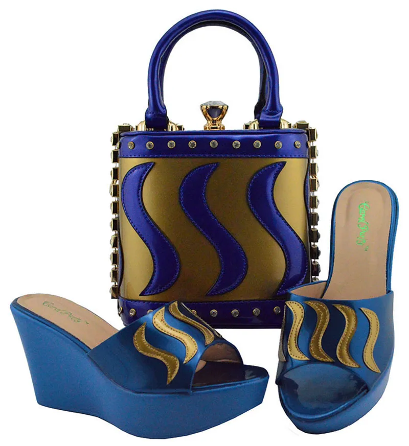 royal blue clutch bolsa and shoes