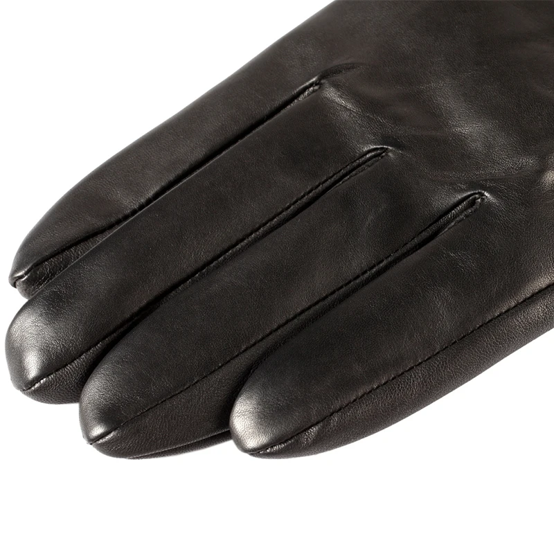 mens black leather winter gloves