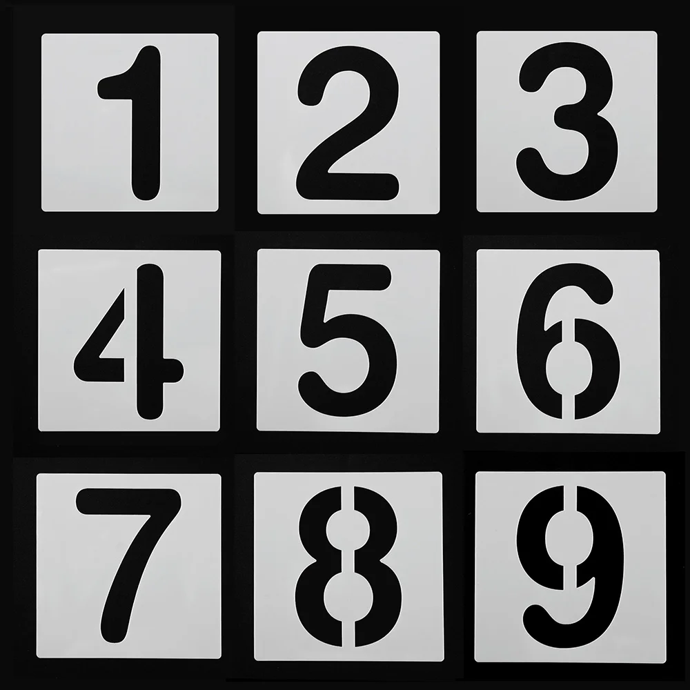 Hollow Numbers Reusable Stencils Curb Painting Address Spray Wall Signs  Graffiti - AliExpress