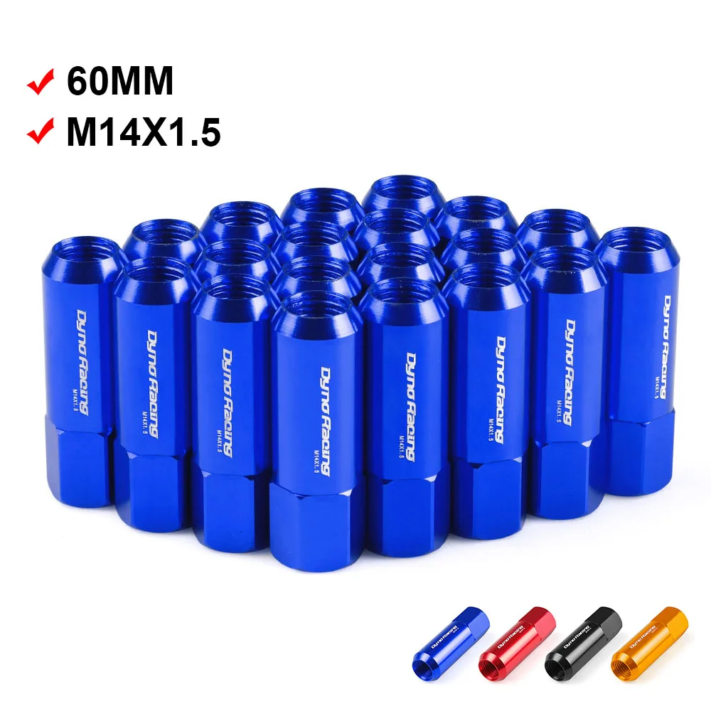 Dynoracing 60MM M14 X 1.5 Wheel Nuts New 20PCS Racing Lug Wheel Nuts Screw Aluminum Lug nut YC101006-animated-img