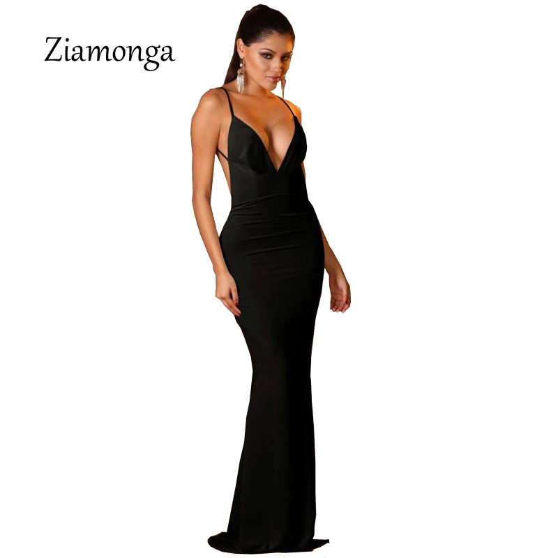 black formal slip dress