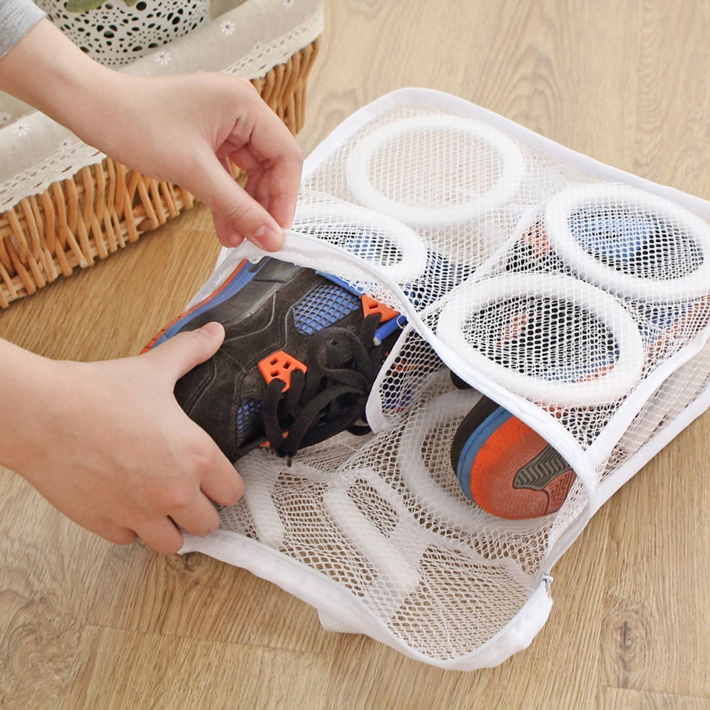 Shoes Bag Mesh Laundry  Bags Storage Organizer Dry Shoe Portable Washing Bags Home Slippers Laundry Dustproof Home House