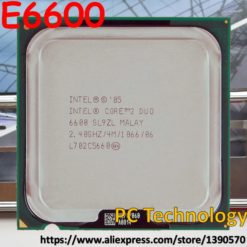 Original Intel E6600 Core 2 Duo Socket 775 processor CPU 2.40GHz 4M 1066MHz free shipping 100% test well-animated-img