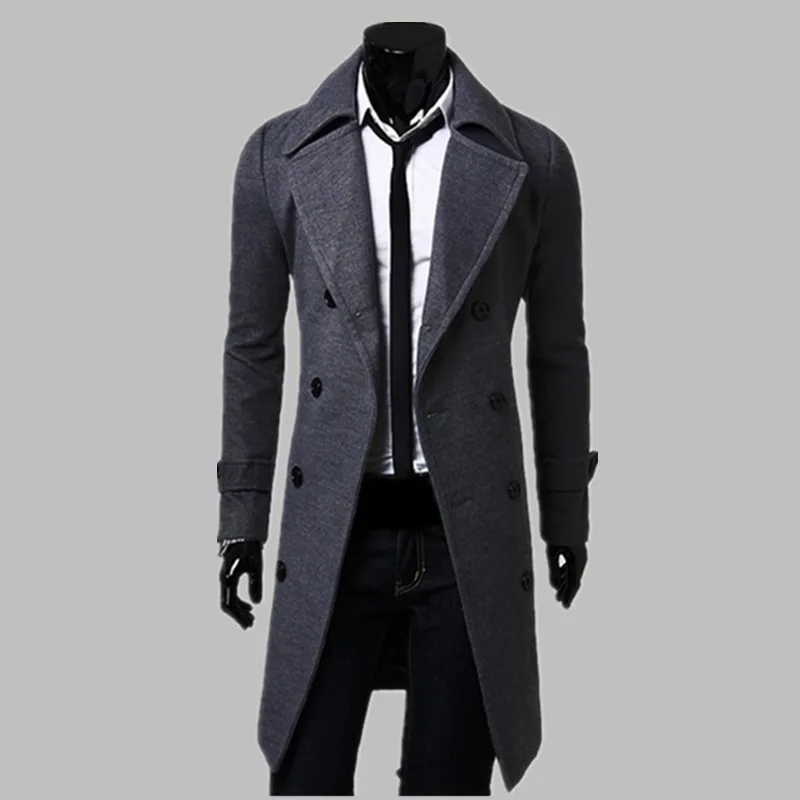 men grey trench coat