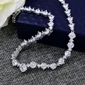 WEIMANJINGDIAN Brand Round Cut Cubic Zirconia CZ Crystal Necklace and Earrings Wedding Bridal Banquet Prom Jewelry Sets preview-5