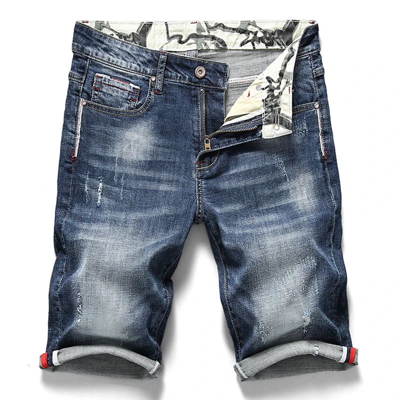 Summer New Men's Stretch Short Jeans 