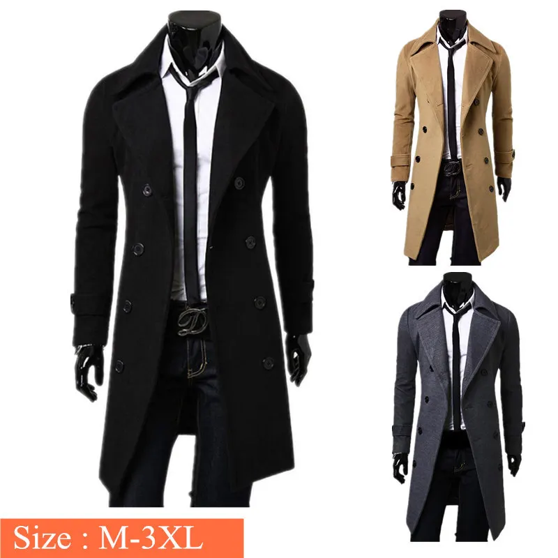 New Fashion Trench Coat Men Long Coat 