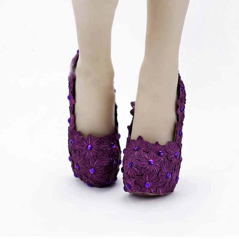 purple lace shoes