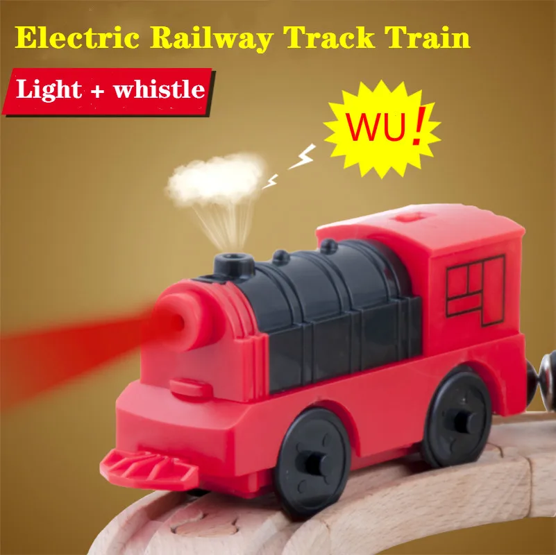 wooden train set electric engine