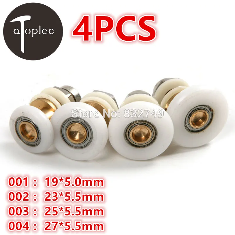4PCS Shower Door Rollers – 19mm/23mm/25mm/27mm Diameter, Ultra-Quiet Sliding Door Wheels | For Glass Shower Doors 4-6mm Thick - View #6