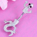 New Arrival Jeweled Lizard Style Belly Button Ring  Body Piercing Jewelry Navel Piercing 316L Stainless steel