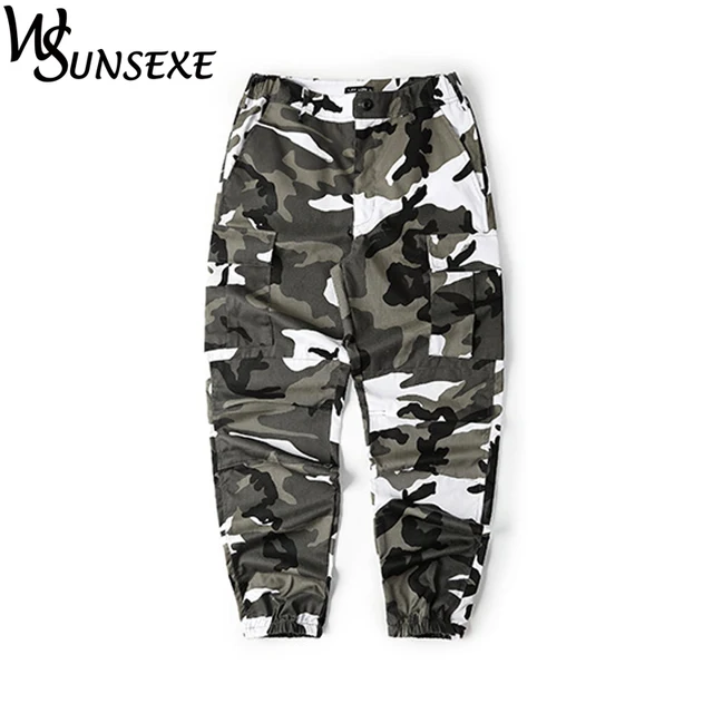 black and white camo pants mens