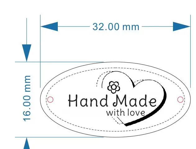Hand Made Labels 45x13MM Handmade Leather Label For Clothes Sewing