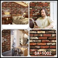 Home Decor 3D PVC Wood Grain Wall Paper Brick Stone Wallpaper Self-Adhesive Living Room Bedroom Wall Stickers  Decoration preview-3