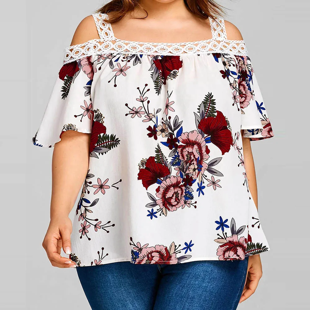 2019 Women Sexy Lace Cold Shoulder 