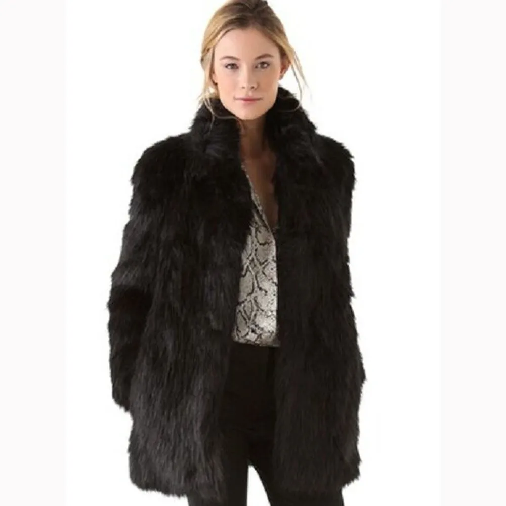 womens black fox fur coat