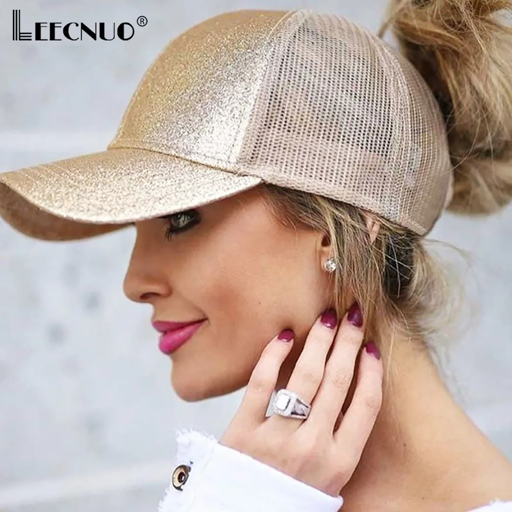 Leecnuo Ponytail Caps Woman Baseball 