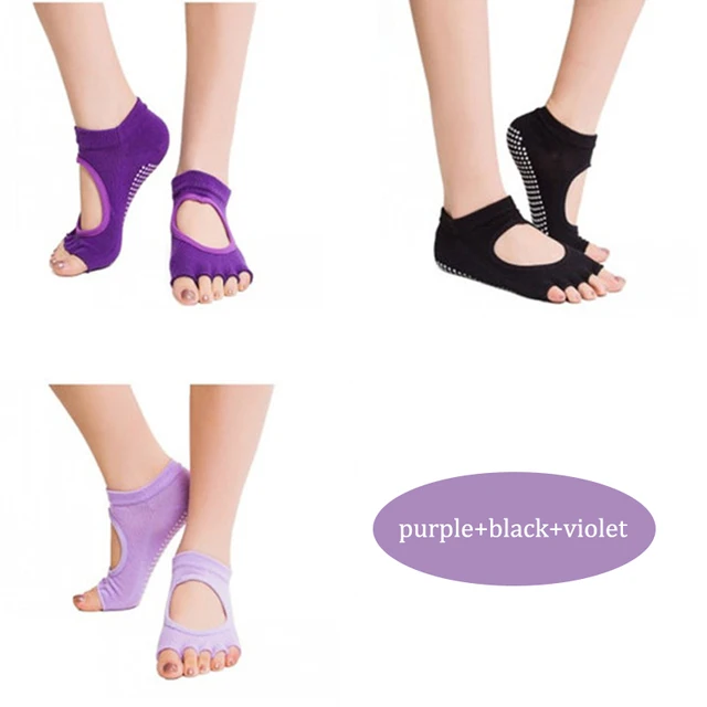 Toeless Non Slip Grip Women Socks Cotton Breathable Yoga Backless Socks  Silicone Non-slip Fitness Gym Ballet Dance Sports Socks - AliExpress