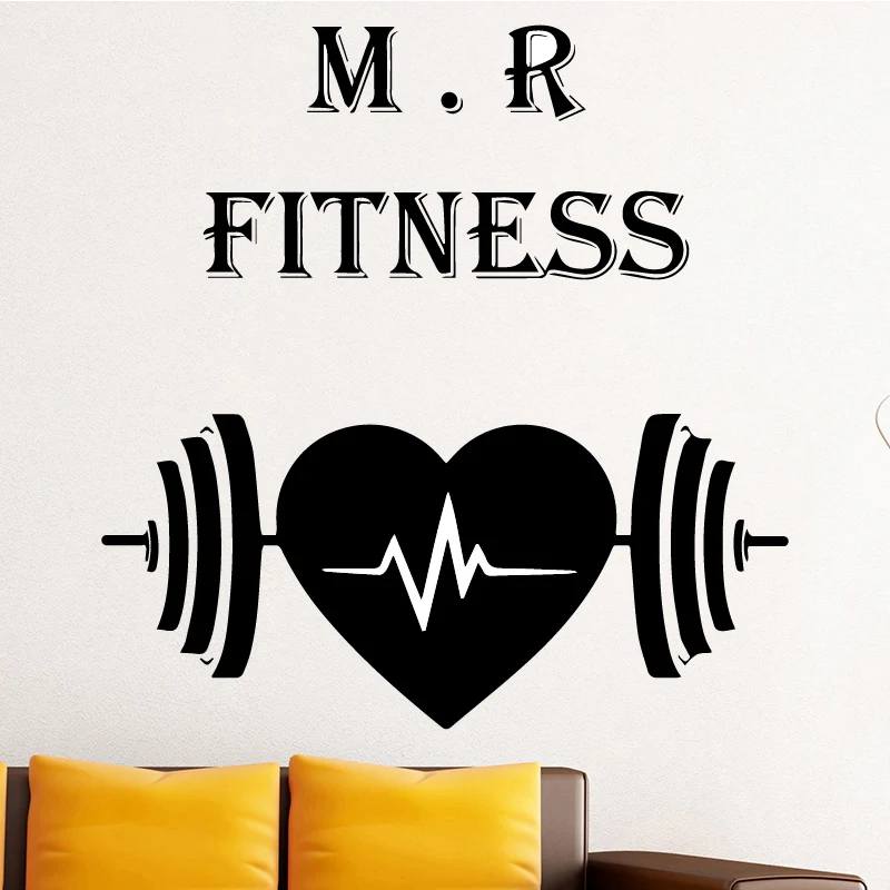 M.R Fitness Gym Art Wall Sticker for Home Decor Ling Room Gymnasium Wall