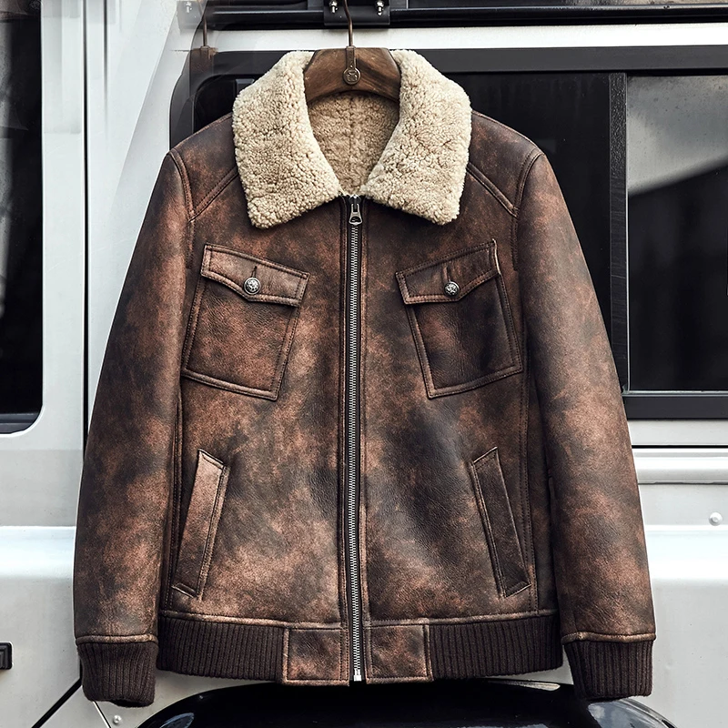 B3 Sheepskin Jacket Rust color Vintage 