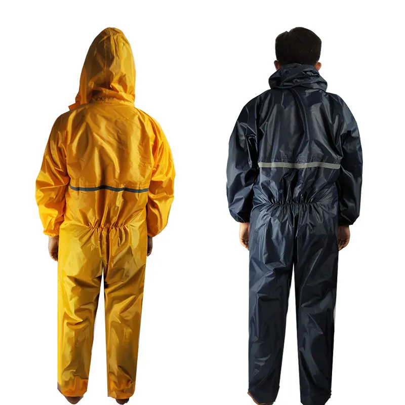 Men Waterproof Overalls Hooded Rain 
