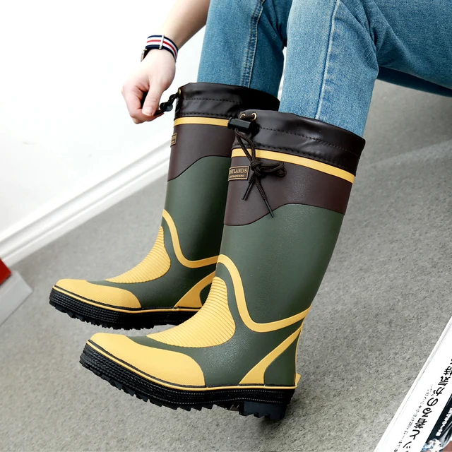 Rubber Rain Boots Men Winter Fishing 