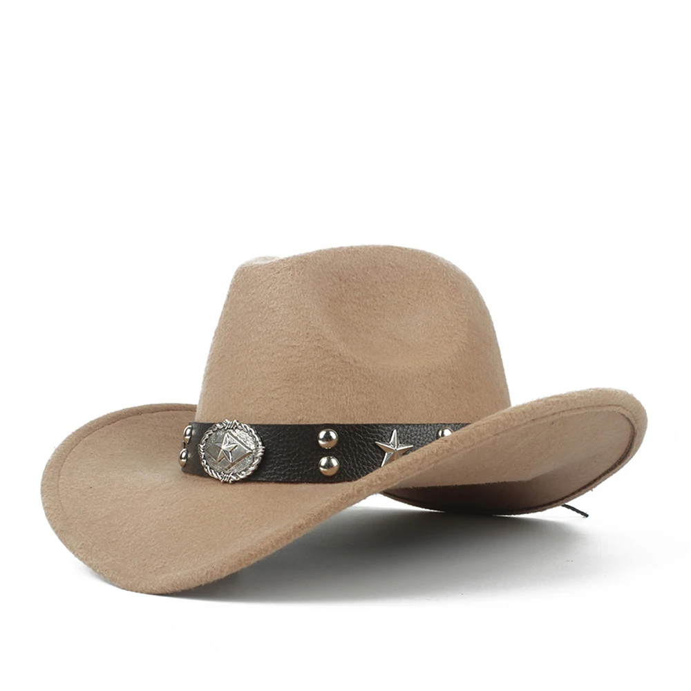 Purchase alloy Contribution Αγορά Ανδρικά καπέλα | 2019 Child Kids Wool Hollow Western Cowboy Hat  Roll-up Brim boy girl Outblack Sombrero Hombre Jazz Cap Leateer Belt
