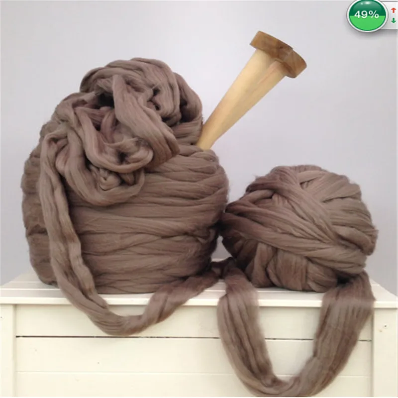 IMZAY Ivory 8.82oz Wool Roving Bulk Super Wool Chunky Yarn Wool Roving Top  For Hand Spinning Felting Weaving And DIY Craft