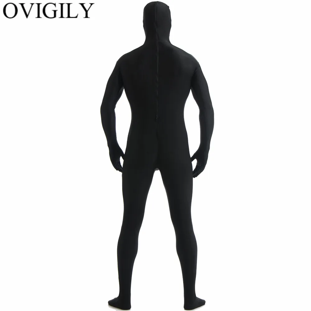 קנו תחפושות לפורים  OVIGILY Black Mens Lycra Cosplay Zentai Suit