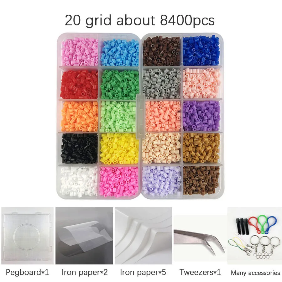 2.6mm Mini Hama Beads 80Colors kits perler PUPUKOU Beads Tool and template  Education Toy Fuse Bead Jigsaw Puzzle 3D For Children