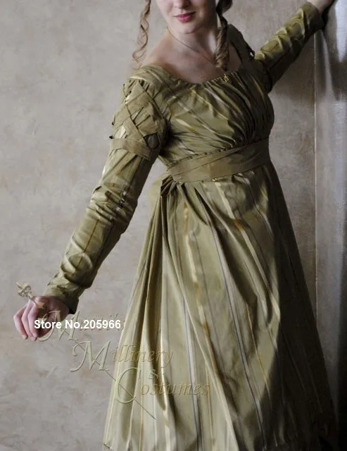 CUSTOM Olive Green Jane Austen Style 