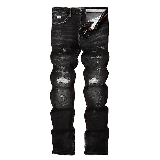 cheap black distressed jeans