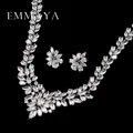 Emmaya New Top White Gold Plate Flower AAA Cubic Zircon Pendant/Earrings for Women Wedding Jewelry Sets preview-5