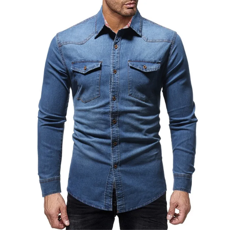 Male Spring Autumn Cotton Jeans Dress 