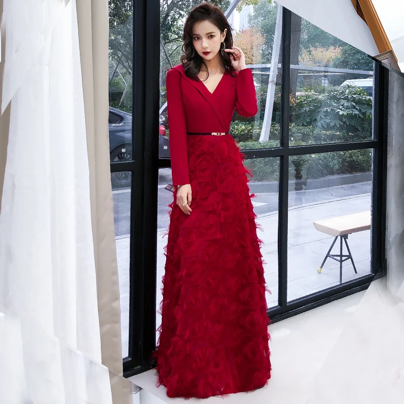 long red occasion dress