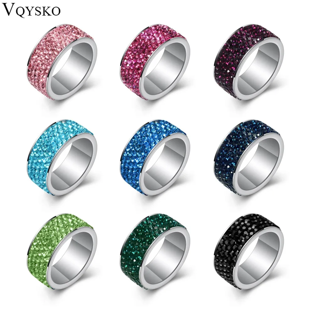 316L stainless steel Womens Wedding rings Jewelry anillos de acero inoxidable para mujer Wholesale High Quality CZ Crystal Pave-animated-img