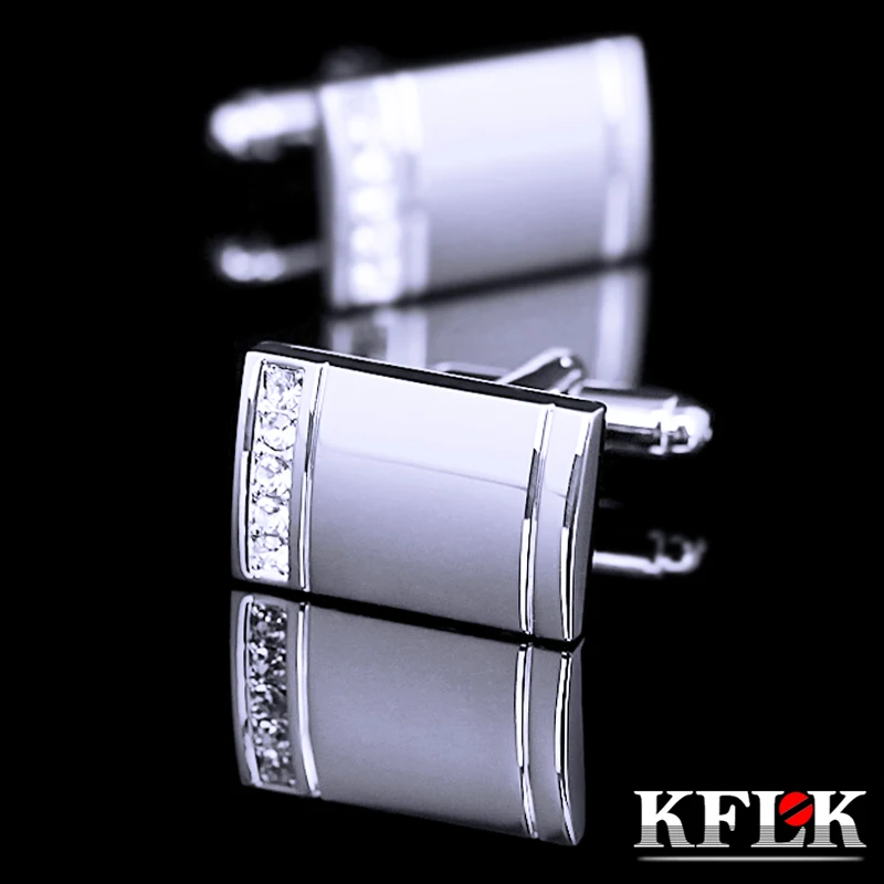 KFLK Jewelry Fashion Fashion shirt  cufflinks for mens gift Brand cuff button Crystal cuff link High Quality guests-animated-img
