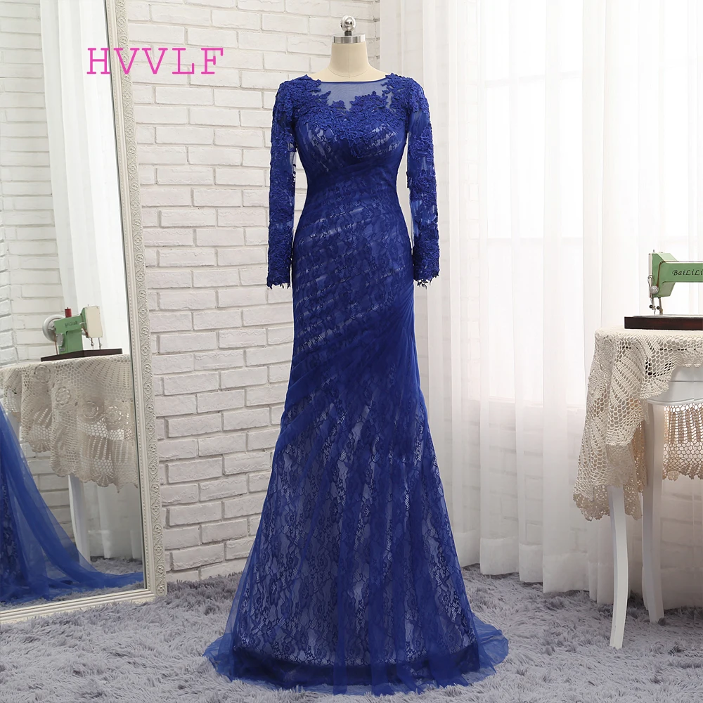 Royal Blue Evening Dresses Mermaid Long 