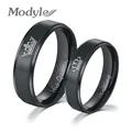 Modyle 2023 New Fashion DIY Couple Jewelry Her King and His Queen Stainless Steel Wedding Rings for Women Men