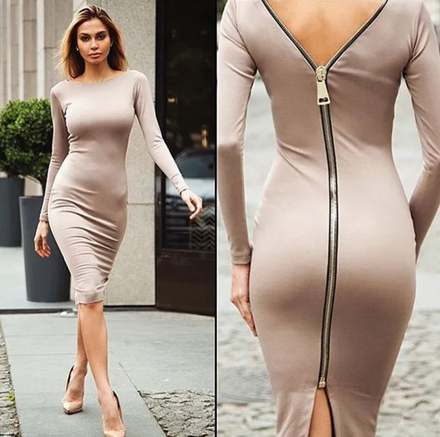 Spring new large size Bodycon dress 
