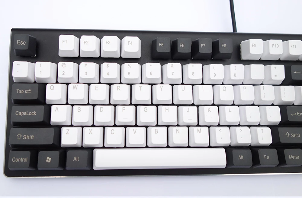 black on white pbt keycaps