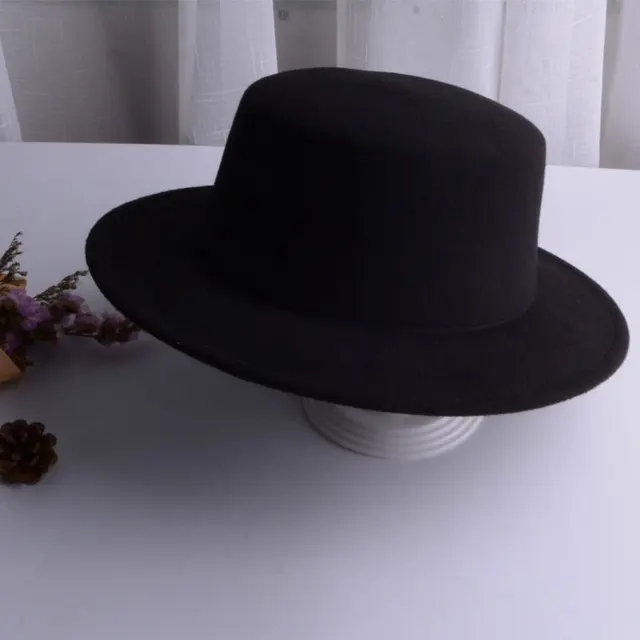vintage wide brim black fedora hat pork 