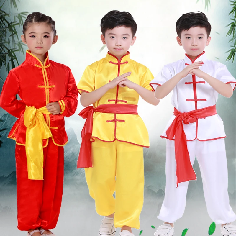 Children Chinese Traditional Wushu Clothing For Kids Martial Arts Uniform  Kung Fu Suit Girls Boys Stage Performance Costume Set