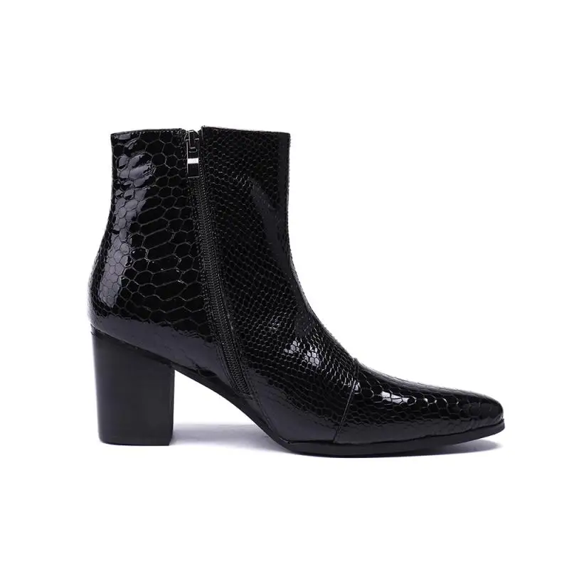 black heeled work boots