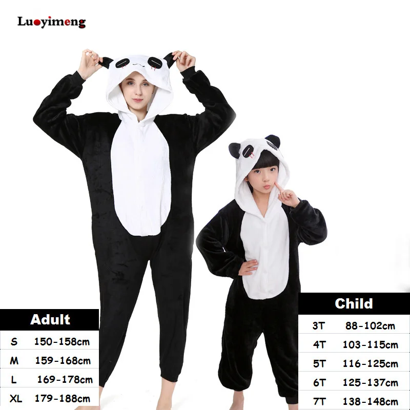 Kigurumi Animal Cartoon Lion Panda Pajamas Onesies Sleepwear For Women Kids Pyjamas Boys Girls Kids Halloween Cosplay Costumes-animated-img