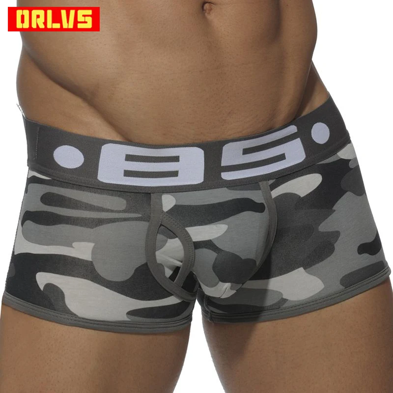 Brand Camouflage Sexy Underwear Men Military Mens Cotton Boxers Panties  XXXL Gray Boxer Shorts Comfortable Pack mutande Uomo New